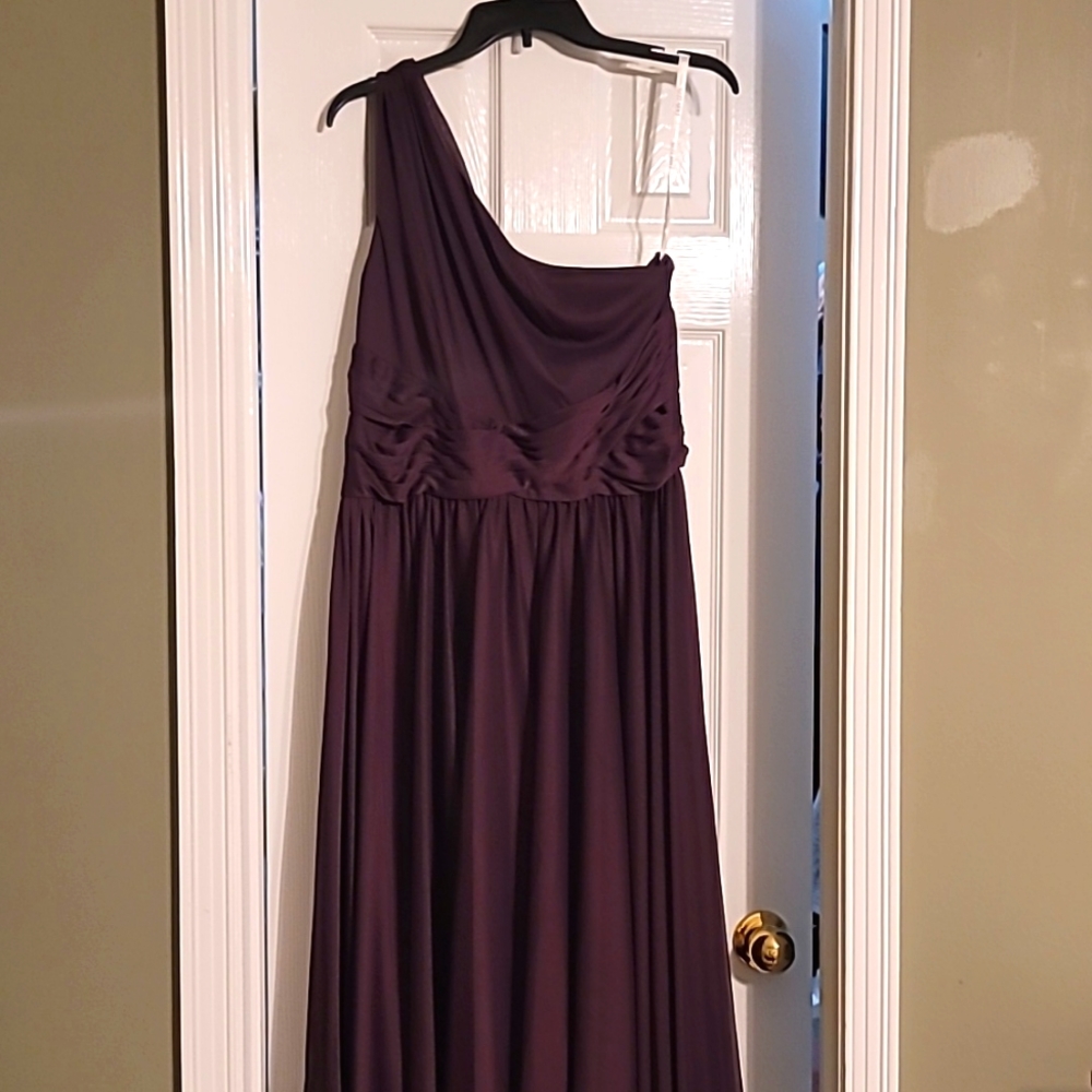 Davids Bridal bridesmaids dress. Eggplant color/deep purple. Size 14.